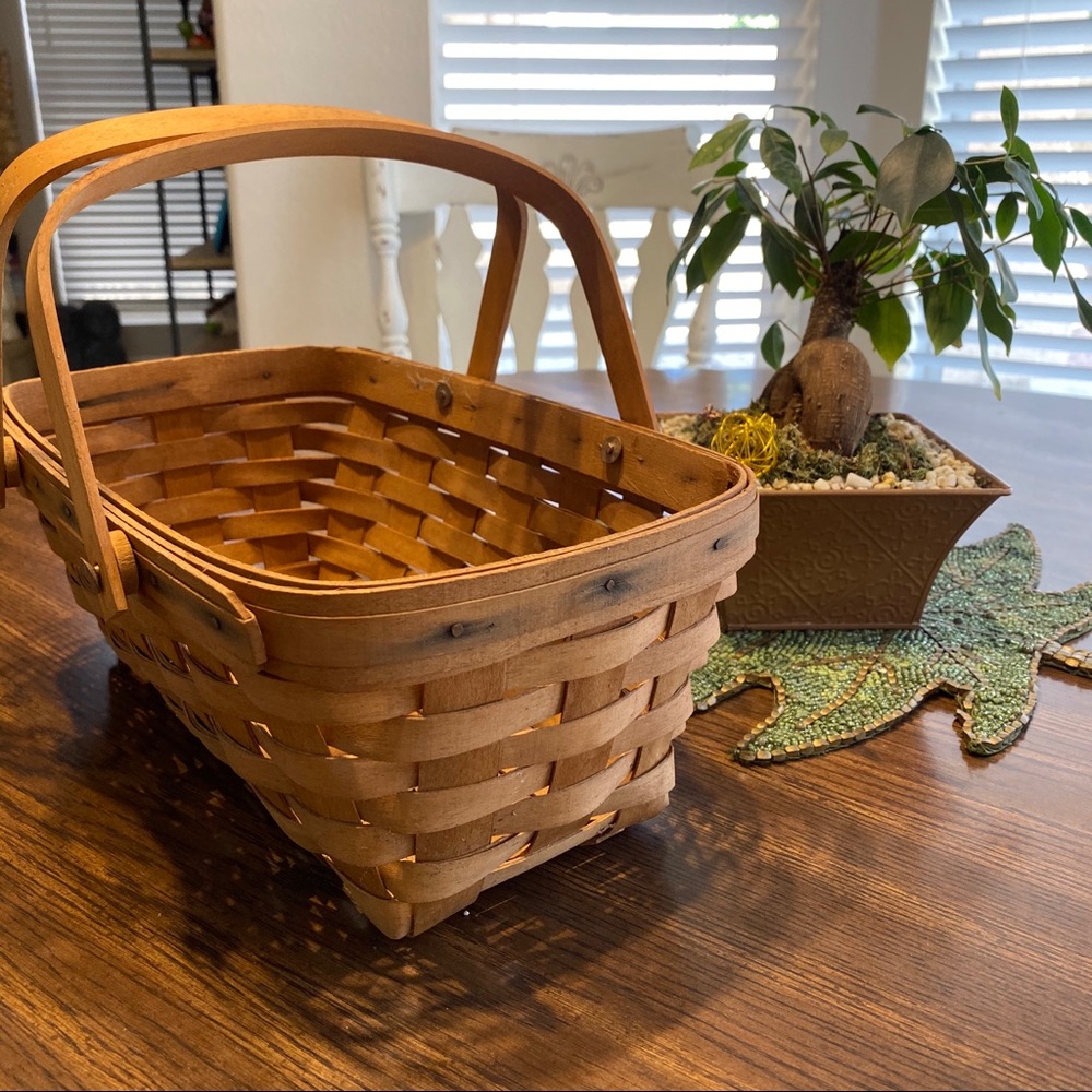 Vintage Longaberger Woven Boho Natural Basket 1989